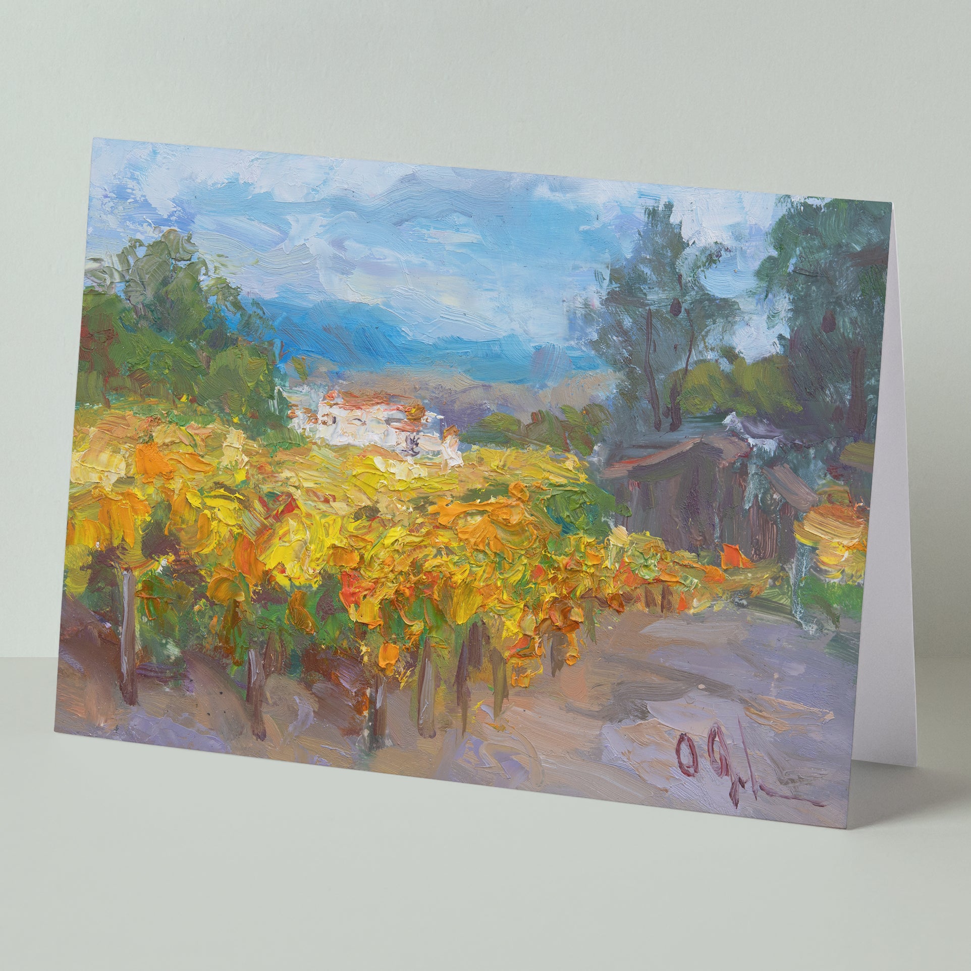 Autumn Vineyards Fine Art Greeting Cards, Blank Inside with Envelopes, 5x7 inches A7, All Occasion