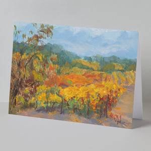 Autumn Vineyards Fine Art Greeting Cards, Blank Inside with Envelopes, 5x7 inches A7, All Occasion