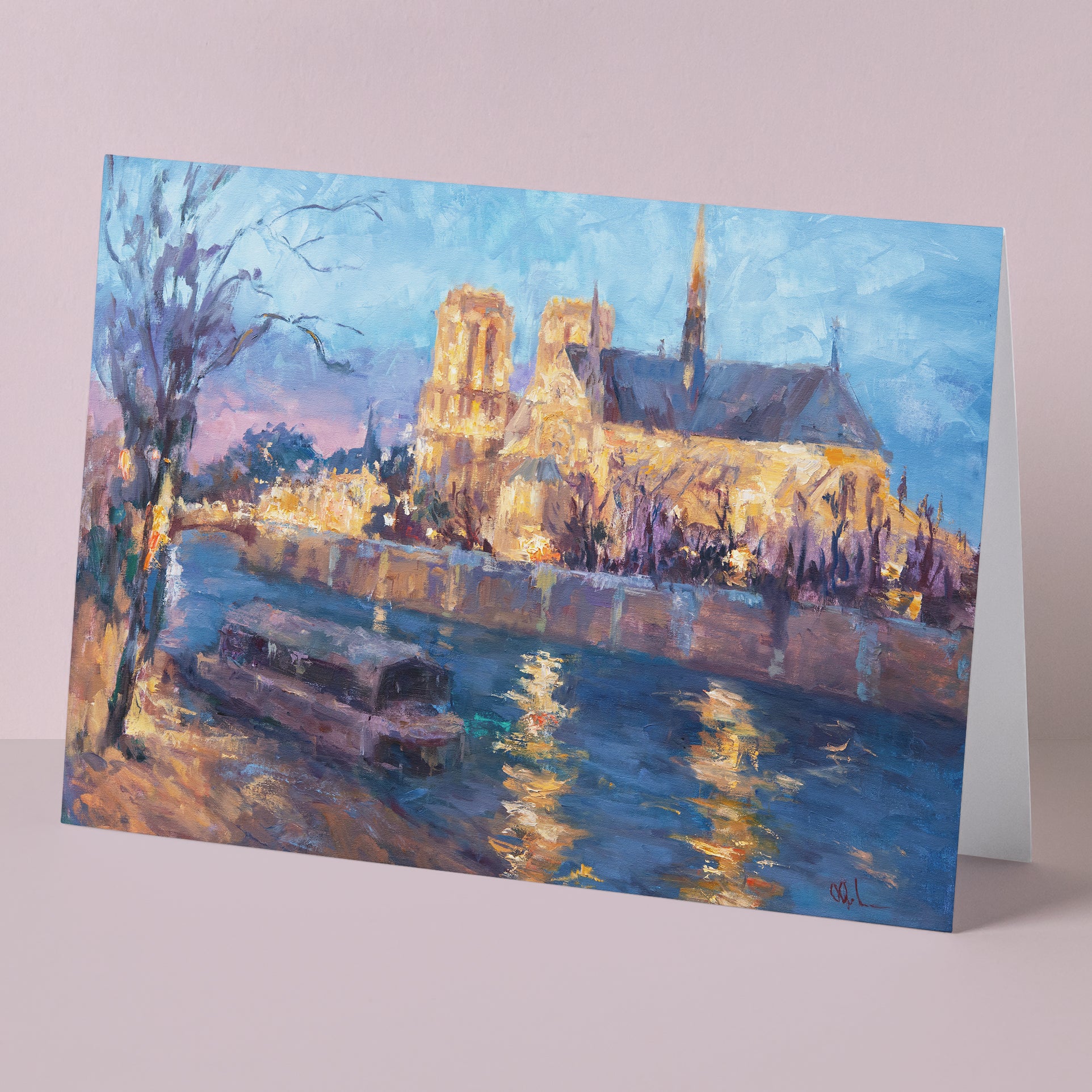 Notre Dame de Paris Fine Art Greeting Cards, Blank Inside with Envelopes, 5x7 inches A7, All Occasion