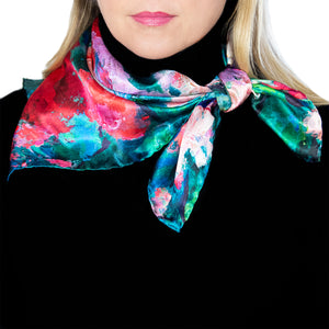 Enchanted Garden, 25.5-inch Square Italian Silk Scarf