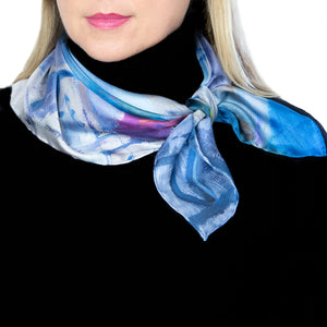 Serene Escape, 25.5-inch Square Italian Silk Scarf