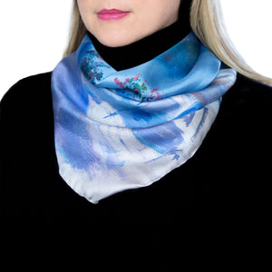 Serene Escape, 25.5-inch Square Italian Silk Scarf