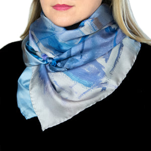 Serene Escape, 35-inch Square Italian Silk Scarf