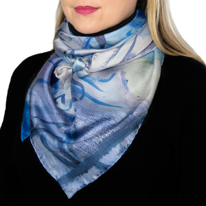 Serene Escape, 35-inch Square Italian Silk Scarf