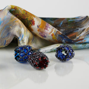 Handmade Scarf Ring - Blue - Oksana Fine Art and Design