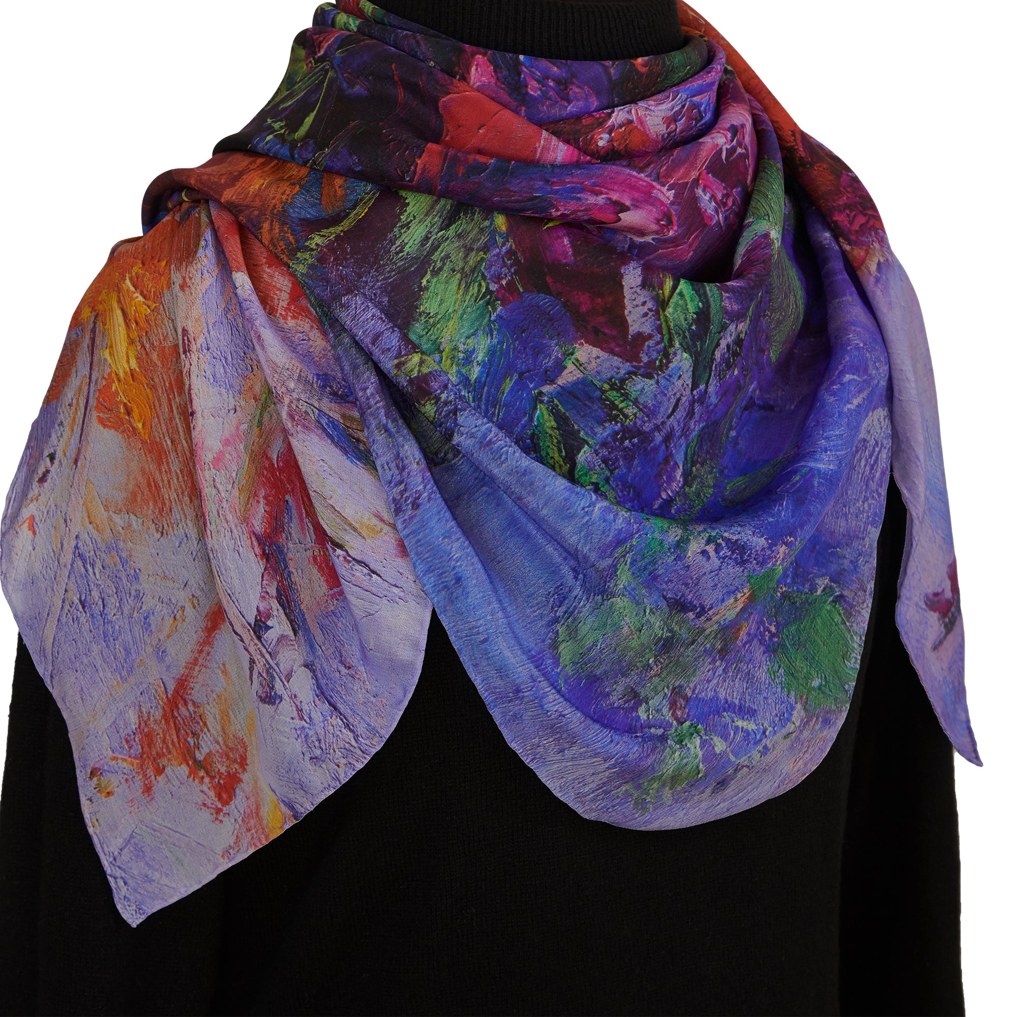 Oksana_LavenderDream_ItalianSilkScarf_Purple_110x110cm_OksanaFineArtDesign_3_Impressionist