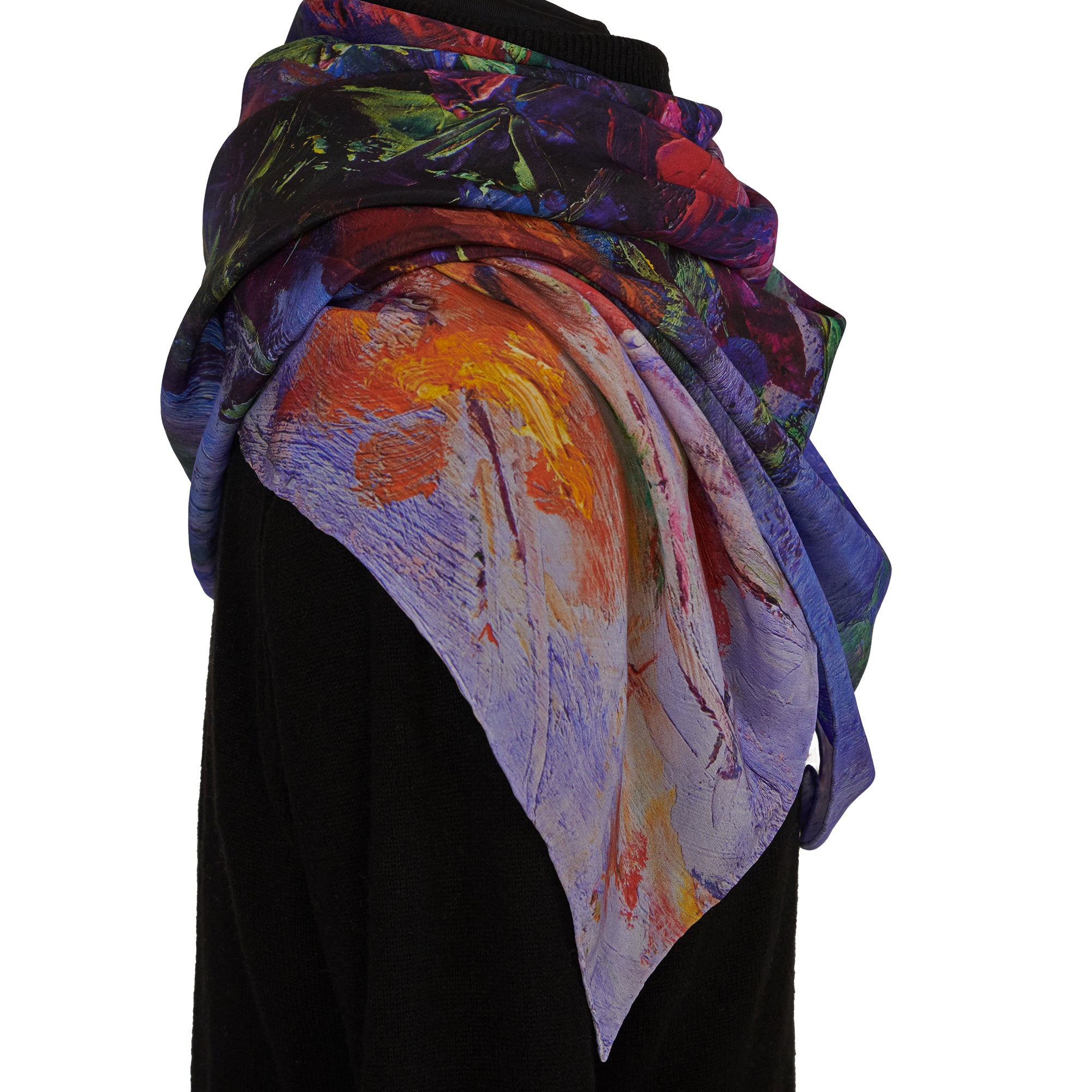 Oksana_LavenderDream_ItalianSilkScarf_Purple_110x110cm_OksanaFineArtDesign_5_Impressionist